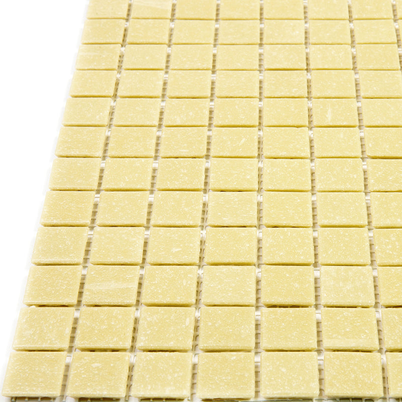 Cream Beige 12x12 Uniform Square Glossy Glass Mosaic Tile (20 pack, 20 sq ft/case) - Sample