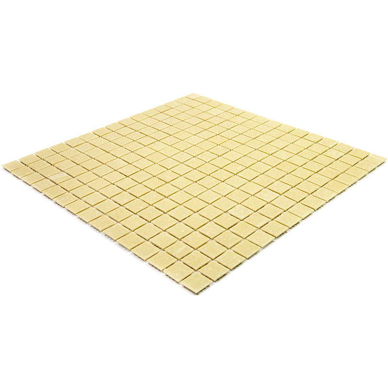 Cream Beige 12x12 Uniform Square Glossy Glass Mosaic Tile (20 pack, 20 sq ft/case) - Sample