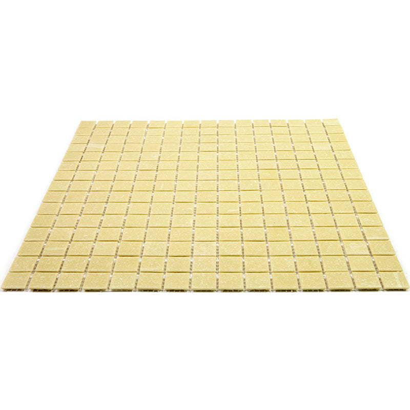 Cream Beige 12x12 Uniform Square Glossy Glass Mosaic Tile (20 pack, 20 sq ft/case) - Sample