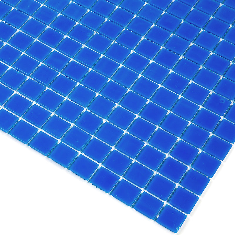Denim Blue 12x12 Uniform Square Glossy Glass Mosaic Tile (20 pack, 20 sq ft/case) - Sample