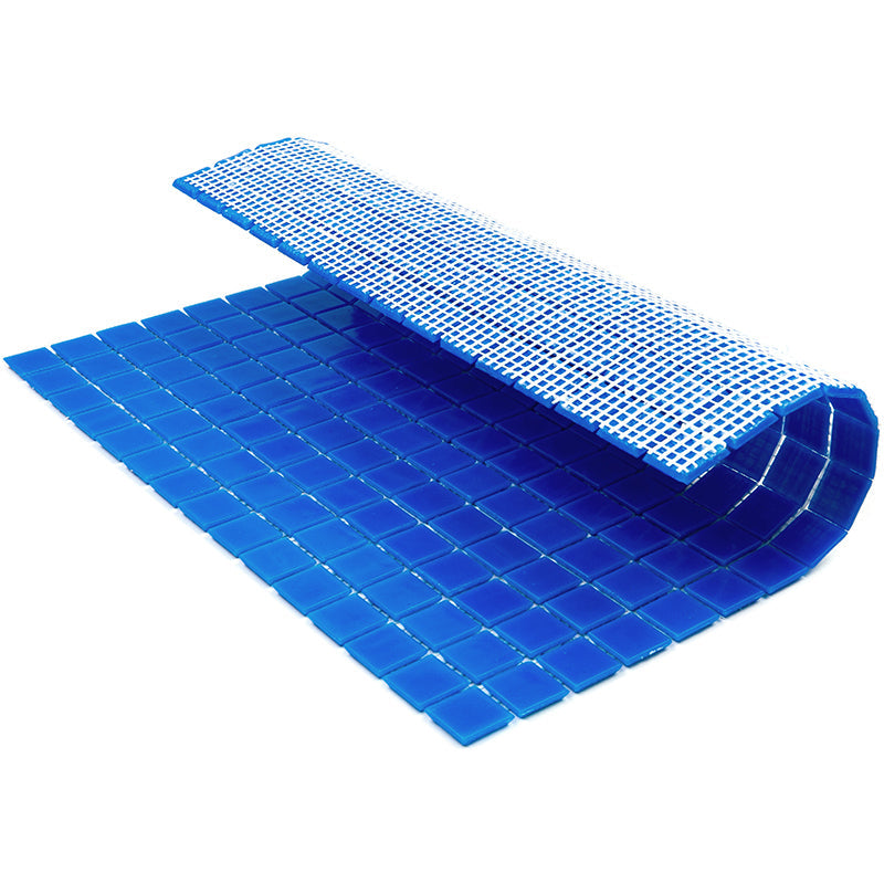 Denim Blue 12x12 Uniform Square Glossy Glass Mosaic Tile (20 pack, 20 sq ft/case) - Sample