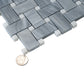 Sample - Porpoise Gray 12x12 Polished Bardiglio Nuvolato, Eastern White Marble Basketweave Mosaic tile (5 pack, 5 sq ft/case)