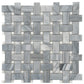 Porpoise Gray 12x12 Polished Bardiglio Nuvolato, Eastern White Marble Basketweave Mosaic tile (5 pack, 5 sq ft/case)