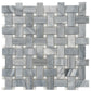 Sample - Porpoise Gray 12x12 Polished Bardiglio Nuvolato, Eastern White Marble Basketweave Mosaic tile (5 pack, 5 sq ft/case)