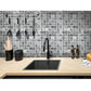 Sample - Porpoise Gray 12x12 Polished Bardiglio Nuvolato, Eastern White Marble Basketweave Mosaic tile (5 pack, 5 sq ft/case)