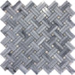 11x11 Gray Double Weave Polished Marble Tile