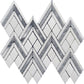 Gray White 9x10 Polished Herringbone Marble Mosaic Tile (5 pack, 2.99 sq ft/case) - Sample