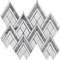 Sample - Gray White 9x10 Polished Pike Peak Marble Mosaic Tile (5 pack, 2.99 sq ft/case)