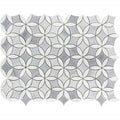 Sample - Gray White 12x15 Polished Floral Marble Mosaic Tile (5 pack, 6.18 sq ft/case)