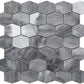 Gray 12x12 Polished Hexagon Marble Mosaic Tile (5 pack, 4.875 sq ft/case) - Sample