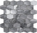 Sample - Gray 12x12 Polished Hexagon Bardiglio Nuvolato Marble Mosaic Tile (5 pack, 4.875 sq ft/case)