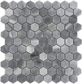 Sample - Gray 11x12 Polished Hexagon Bardiglio Nuvolato Marble Mosaic Tile (5 pack, 4.71 sq ft/case)