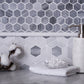 11x13 Gray and White Hexagon Marble Tile