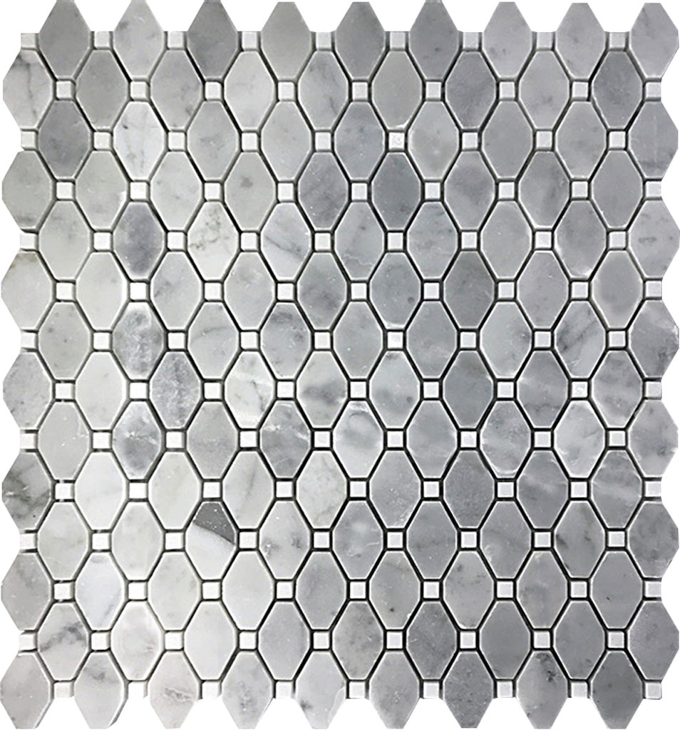 Gray 12x12 Polished Octagon Marble Mosaic Tile (5 pack, 5.08 sq ft/case) - Sample