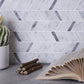 White Gray 11x13 Polished Herringbone Marble Mosaic Tile (5 pack, 4.95 sq ft/case) - Sample