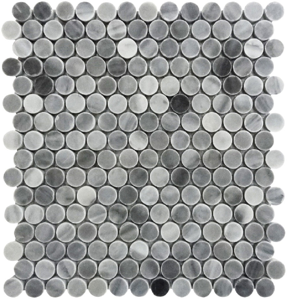 11x12 Gray Penny Round Tile