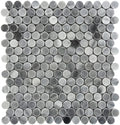 Sample - Gray 11x12 Polished Penny Round Bardiglio Nuvolato Marble Mosaic Tile (5 pack, 4.83 sq ft/case)