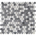 Sample - White Gray 11x12 Polished Penny Round Bardiglio Nuvolato Carrara Marble Mosaic Tile (5 pack, 4.83 sq ft/case)