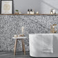 5 pack White and Gray 11.3 in. x 12.3 in. Penny Round with Dot Polished Marble Mosaic Tile (4.83 sq ft/case) - Sample
