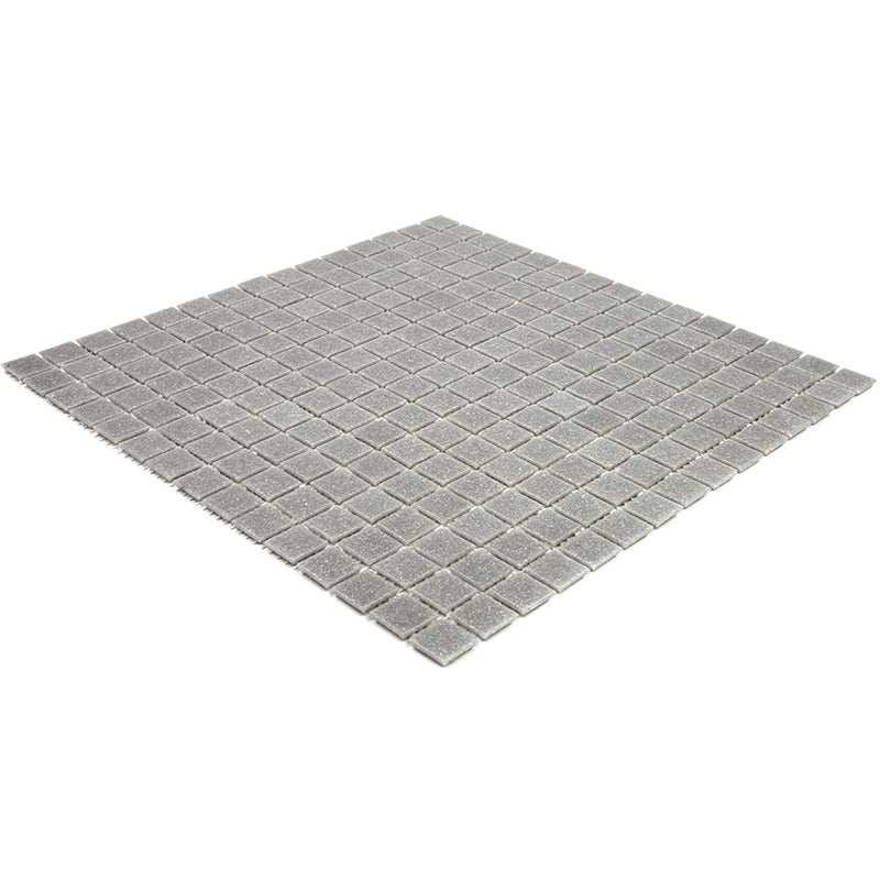 20-pack Dune 12 in. x 12 in. Glossy Stone Gray Glass Mosaic Wall and Floor Tile (20 sq ft/case)