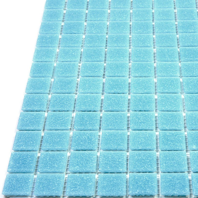 Cadet Blue 12x12 Glossy Uniform Square Glass Mosaic Tile (20 pack, 20 sq ft/case) - Sample
