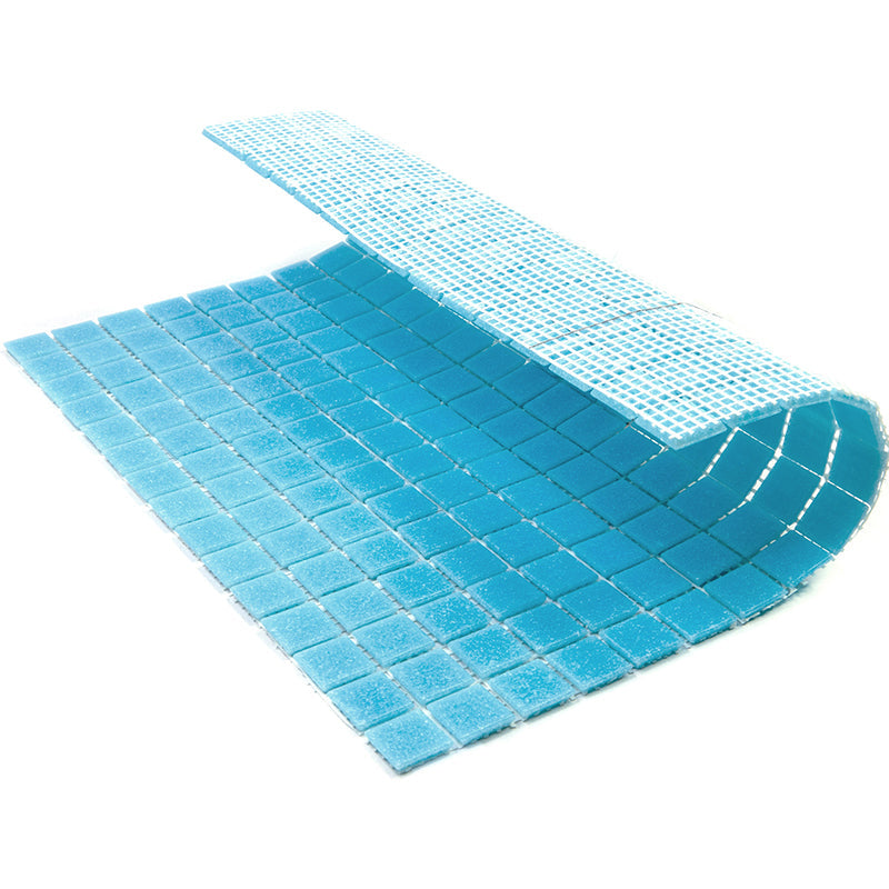 Cadet Blue 12x12 Glossy Uniform Square Glass Mosaic Tile (20 pack, 20 sq ft/case) - Sample