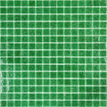 Glossy sea green 12x12 inch square glass mosaic tile sheet with textured surface and white grout lines