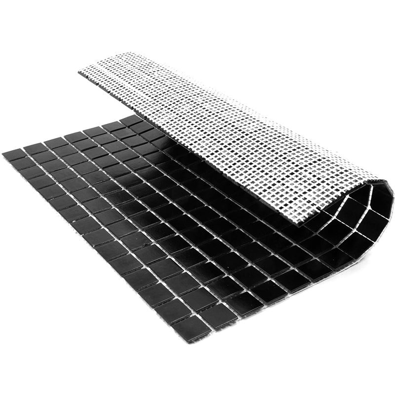 20-pack Dune 12 in. x 12 in. Glossy Black Glass Mosaic Wall and Floor Tile (20 sq ft/case)