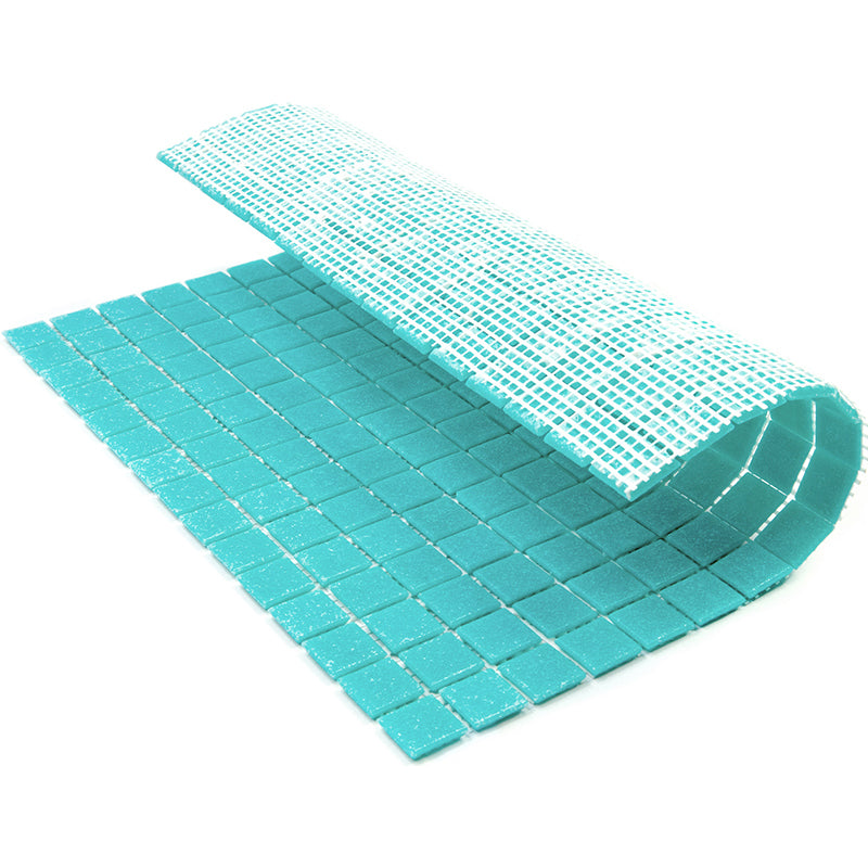 20-pack Dune 12 in. x 12 in. Glossy Neon Aqua Green Glass Mosaic Wall and Floor Tile (20 sq ft/case)