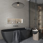 38 pack Cloud Gray 2.5 in. x 8 in. Polished and Honed Ceramic Subway Mosaic Tile (5.38 sq ft/case) - Sample