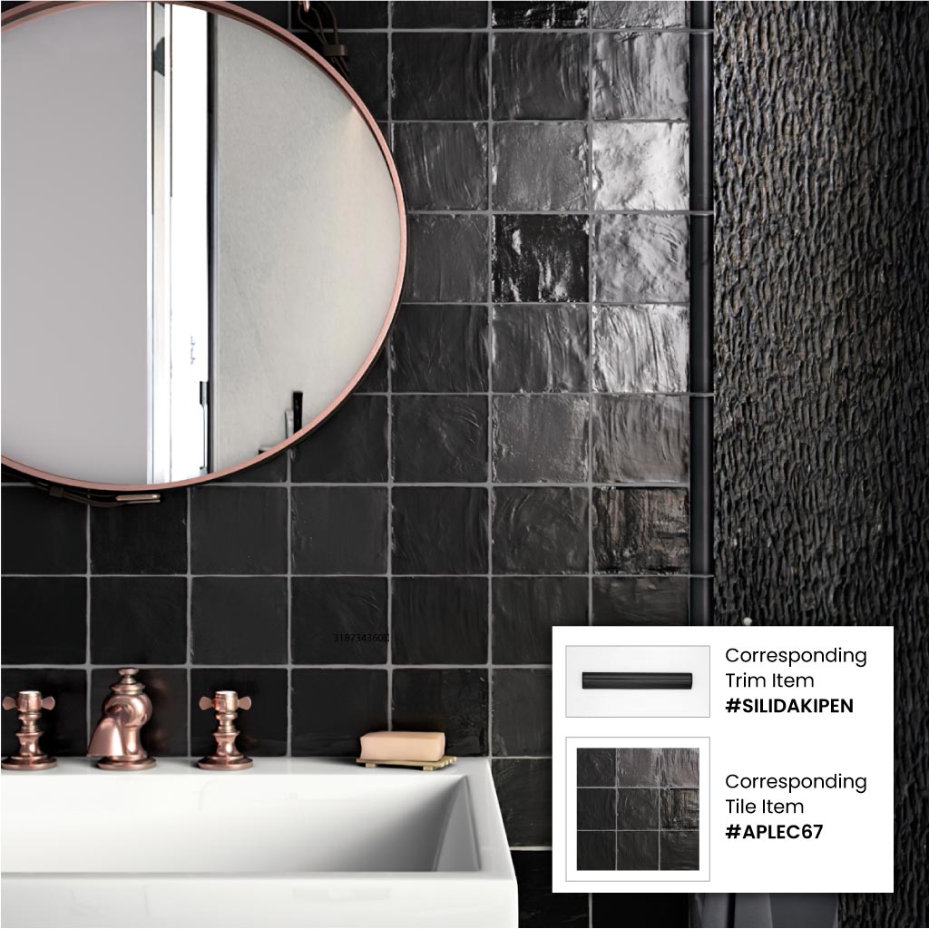 4x4 Black Mosaic Tile 