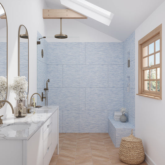 Blue 24x48 Textured Porcelain Large Format Tile (2 pack, 15.29 sq ft/case) - Sample