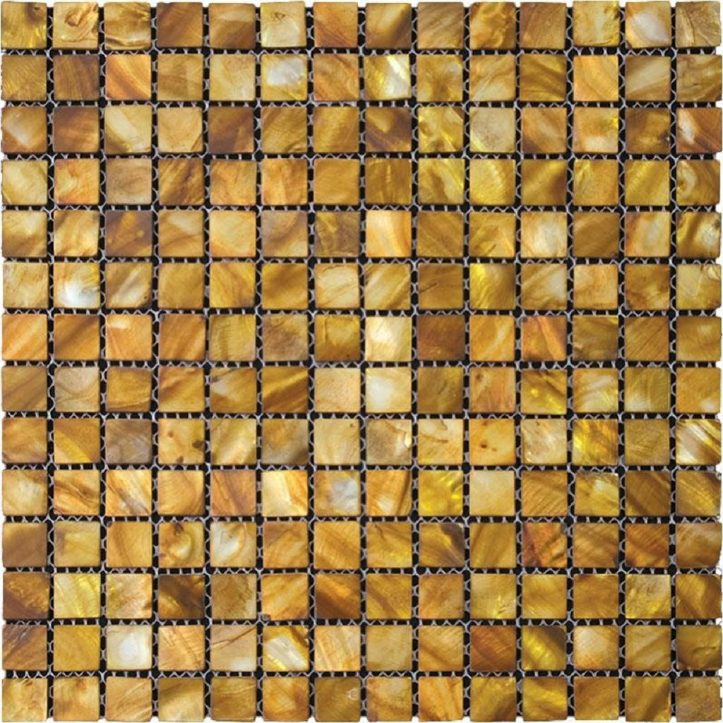 20 pack Light Bronze 12 in. x 12 in. Square Polished Natural Shell Mosaic Tile (20 sq ft/case) - Sample