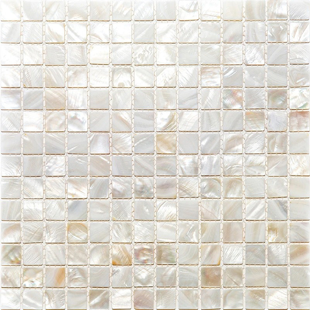 Shell White 12x12 Square Polished Shell Mother of Pearl Mosaic Tile (20 pack, 20 sq ft/case) - Sample