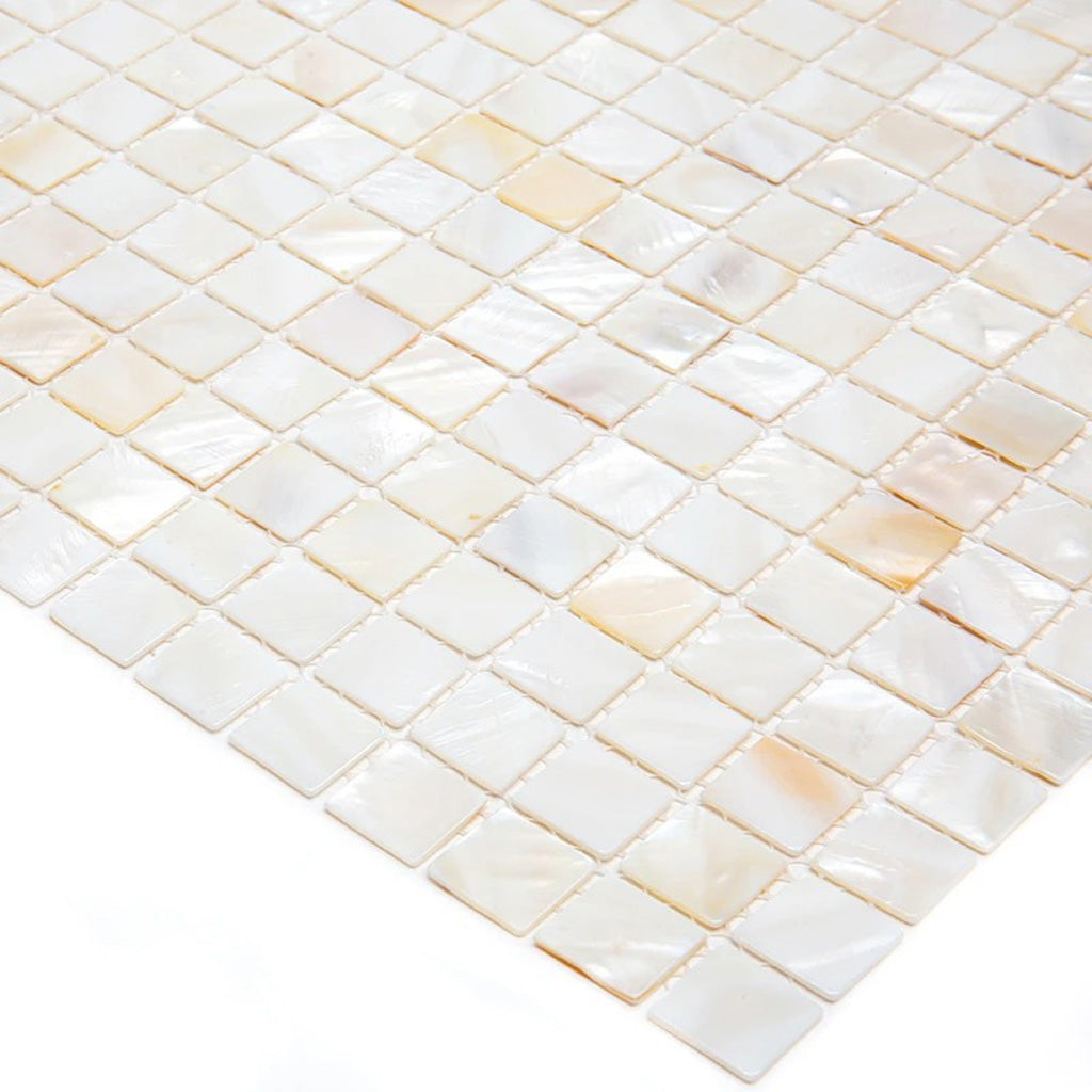 12x12 Shell White Square Mosaic Tile