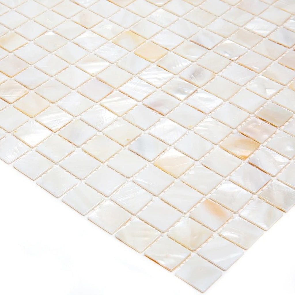 Shell White 12x12 Square Polished Shell Mother of Pearl Mosaic Tile (20 pack, 20 sq ft/case) - Sample