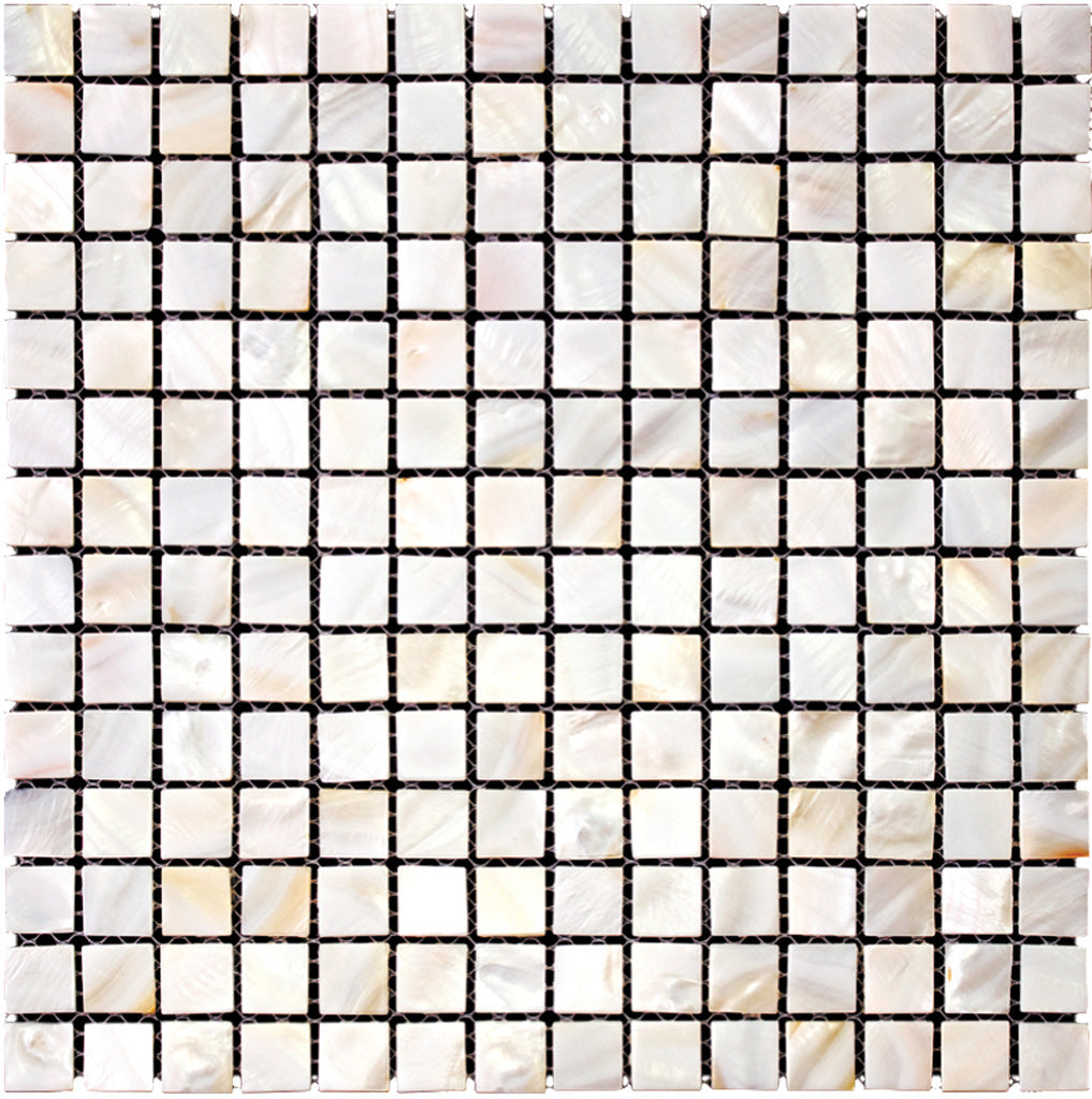 12x12 Shell White Polished Mosaic Tile