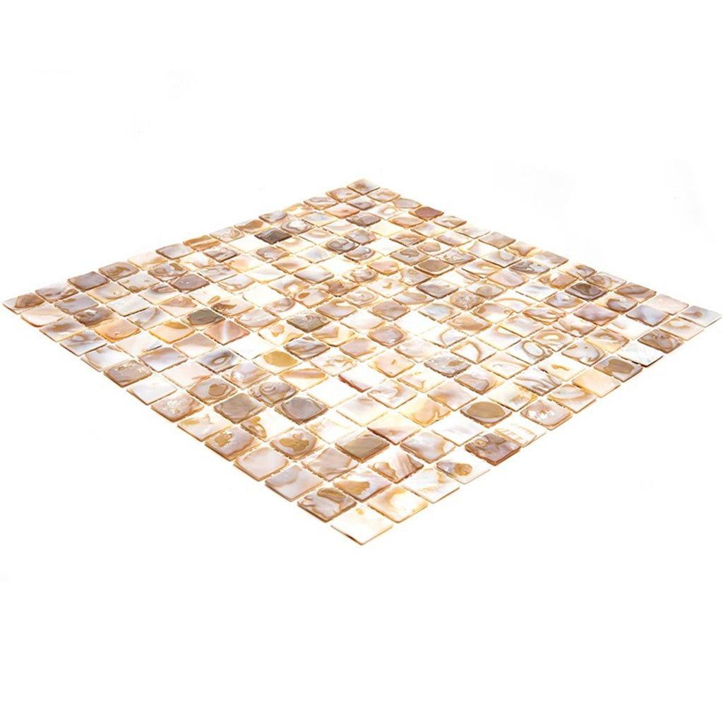 Beige 12x12 Polished Square Shell Mother of Pearl Mosaic Tile (20 pack, 20 sq ft/case) - Sample