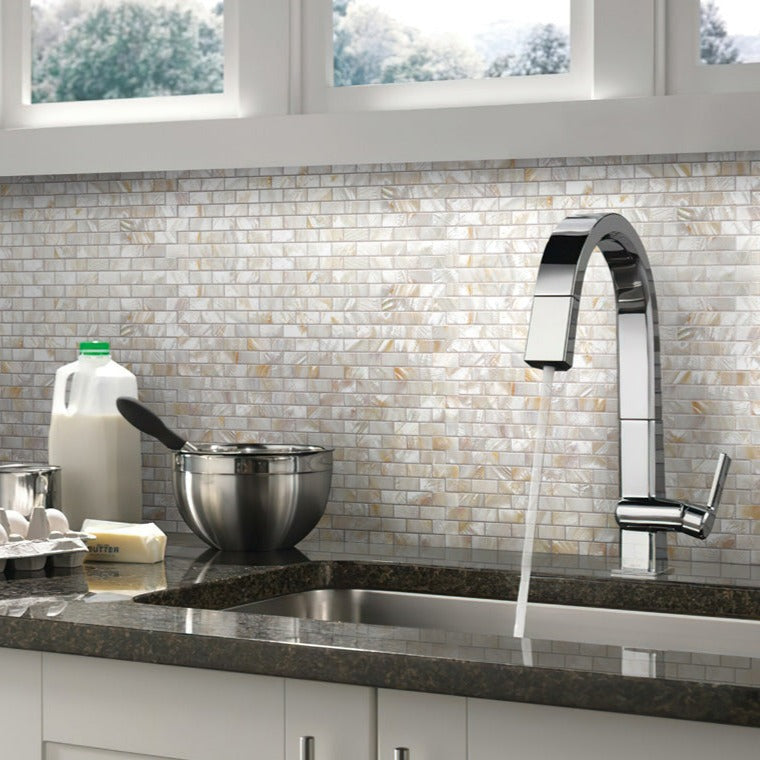Shop Online 12 x 12 Shell White Brick Polished Natural Shell