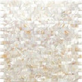 Sample - Shell White 11x12 Polished Brick Shell Mother of Pearl Mosaic Tile (20 pack, 18.52 sq ft/case)