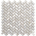 Sample - Powder White 10x11 Polished Herringbone Shell Mother of Pearl Mosaic Tile (20 pack, 16.49 sq ft/case)