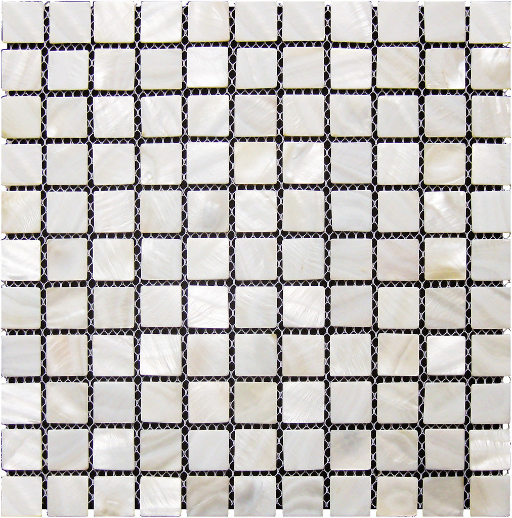 Chiffon White 11x11 Polished Square Shell Mother of Pearl Mosaic Tile (20 pack, 18.05 sq ft/case) - Sample