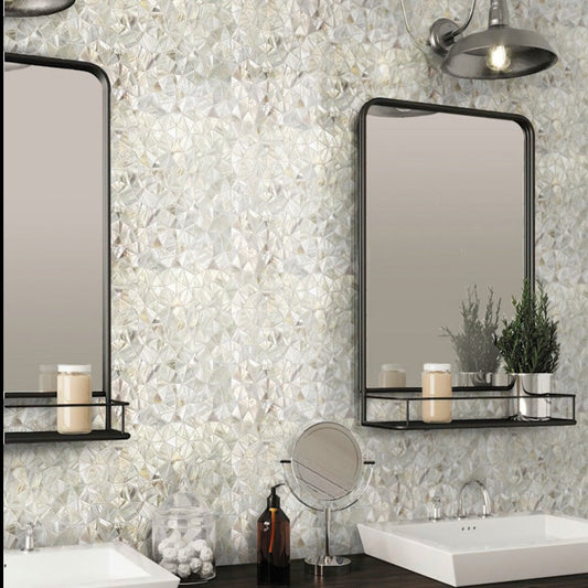 Shell White 12x12 Polished Multi-shaped Shell Mother of Pearl Mosaic Tile (20 pack, 19.34 sq ft/case) - Sample