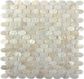 Sample - Bone White 11x12 Polished Oval Shell Mother of Pearl Mosaic Tile (20 pack, 18.67 sq ft/case)