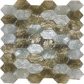 Sample - Silver Gold 10x11 Polished Hexagon Shell Mother of Pearl Mosaic Tile (20 pack, 15.89 sq ft/case)