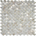Sample - Chiffon White 12x12 Polished Arabesque Shell Mother of Pearl Mosaic Tile (20 pack, 19.34 sq ft/case)
