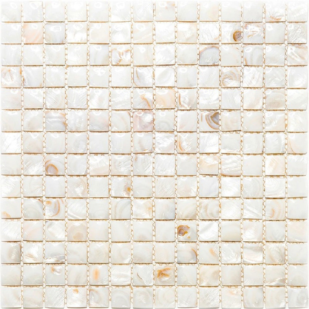 Apollo Tile Jewelicious White and Beige Natural Shell 12-in x 12-in Polished Natural Shell Uniform Squares Patterned Wall Tile (19.34-sq. ft/ Carton)