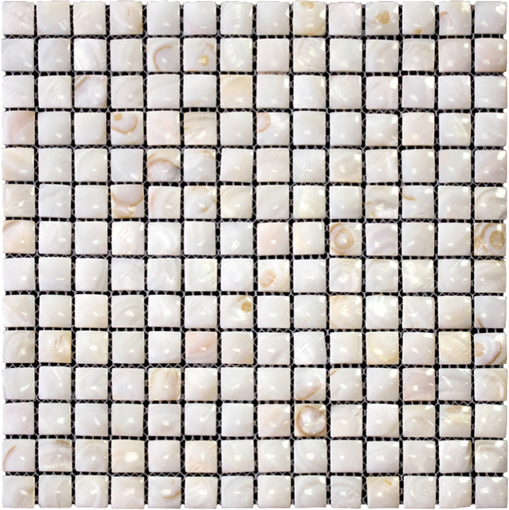 Shell White 12x12 Polished Square Shell Mother of Pearl Mosaic Tile (20 pack, 19.34 sq ft/case) - Sample