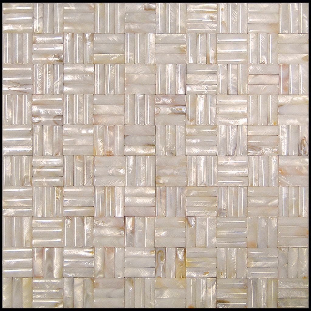 12x12 Shell White Pearl Polished Mosaic Tiles