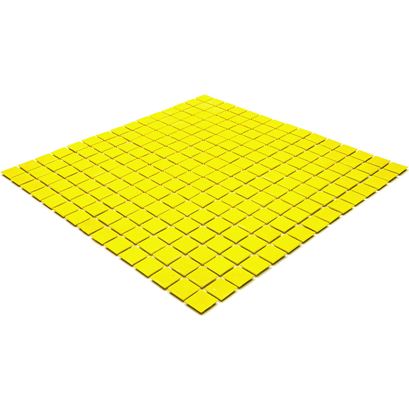 20-pack Dune 12 in. x 12 in. Glossy Yellow Glass Mosaic Wall and Floor Tile (20 sq ft/case)